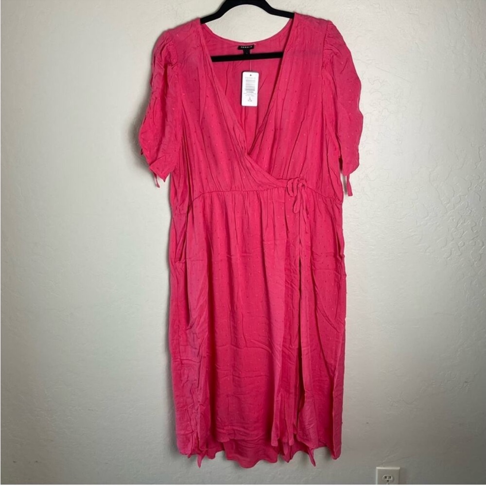 Torrid Pink Wrap Dress - Picture 6 of 14